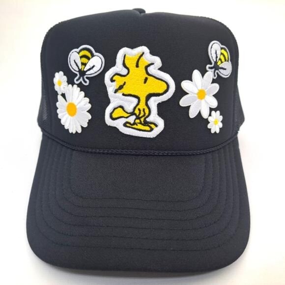 Woodstock Cute 70s Retro Cartoon embroidered Patch Foam Trucker Mesh Hat Cap 80s - Picture 2 of 4